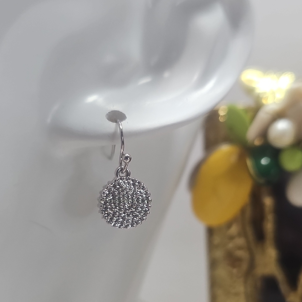 ⚡️MIA Silver Textured Drop Dangle Earrings New Wire Back
